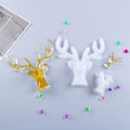D617 DIY Drop Mold Deer Antler Ornament Silicon Mold(Large+Small+Wooden Bracket)