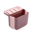 Kitchen Sink Telescopic Drain Basket Sucker Hanging Trash Can(Pink)