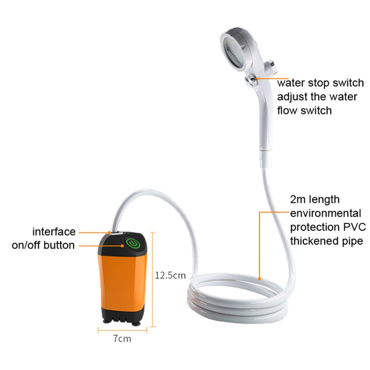 Outdoor Bath Artifact Field Dormitory Simple Electric Shower, Specification: Digital Display 7800mAh