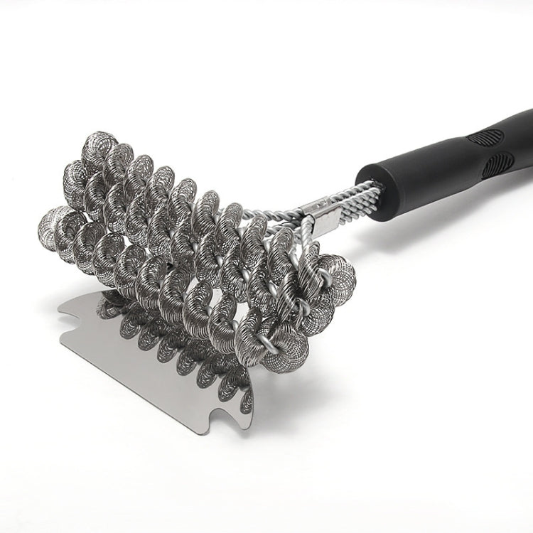 Three-headed Shovel-type Spring Brush BBQ Grill Mesh Wire Brush
