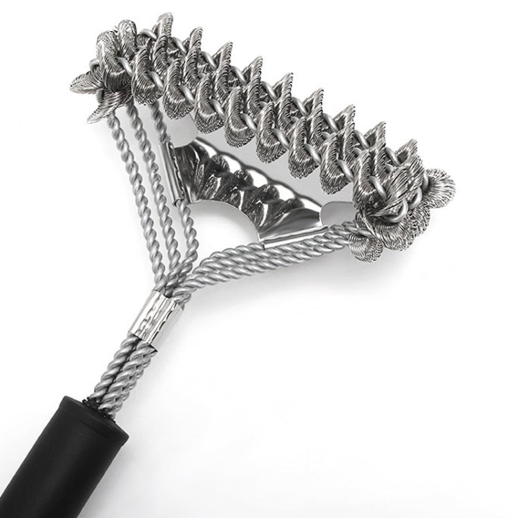Three-headed Shovel-type Spring Brush BBQ Grill Mesh Wire Brush