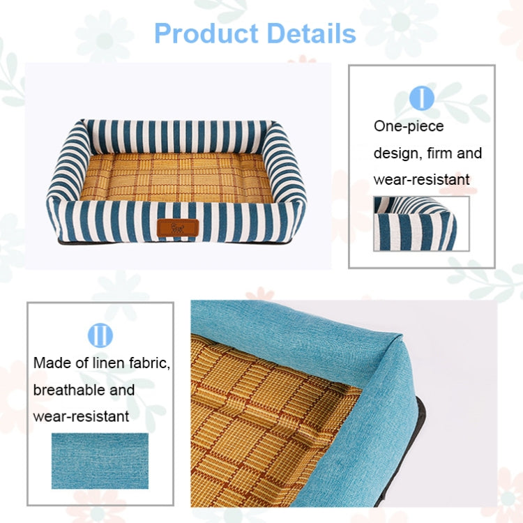YD-XD03 Summer Pet Breathable Cooler Mat Pet Bed, Size: 40x30cm(Khaki Lake Blue)