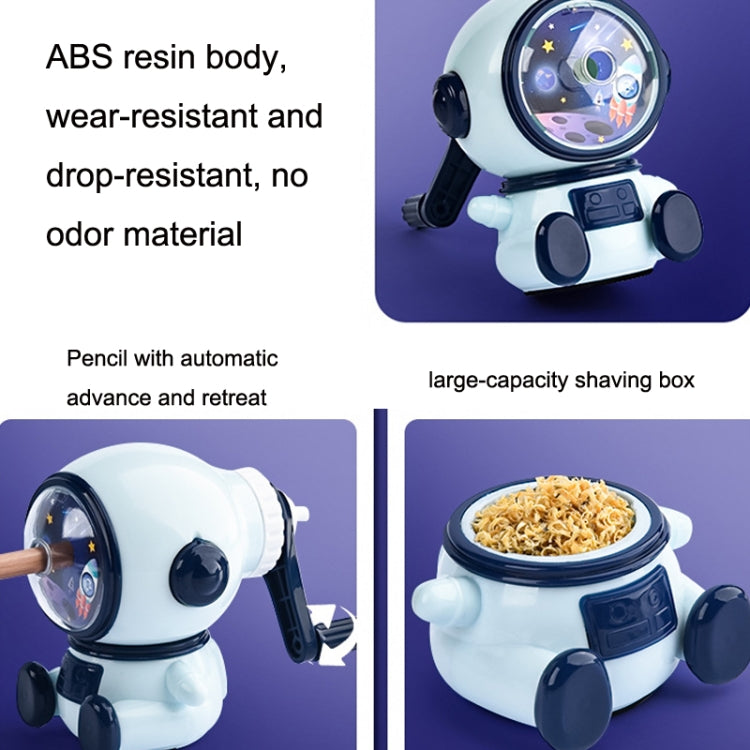 Cartoon Hand-cranked Automatic Pencil Sharpener, Style: Astronaut (Pink)