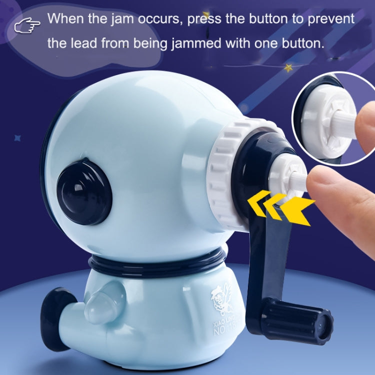 Cartoon Hand-cranked Automatic Pencil Sharpener, Style: Little Dinosaur (Dark Blue)