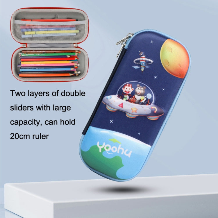 S-888 Elementary School Cartoon EVA Pencil Case Anti-fall Stationery Box, Style:(3D (Spacecraft))