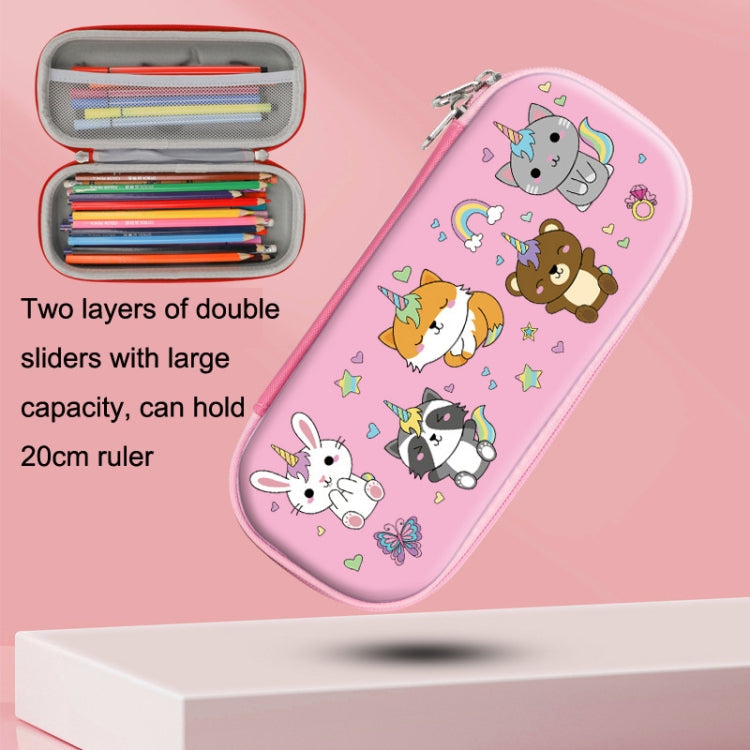 S-888 Elementary School Cartoon EVA Pencil Case Anti-fall Stationery Box, Style:(Plane zoo)