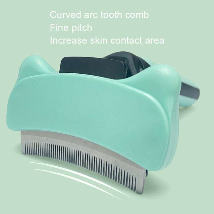 Pet Automatic Hair Removal Comb Curved Cat and Dog Open-knot Comb(Blue)