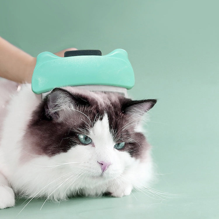 Pet Automatic Hair Removal Comb Curved Cat and Dog Open-knot Comb(Green)