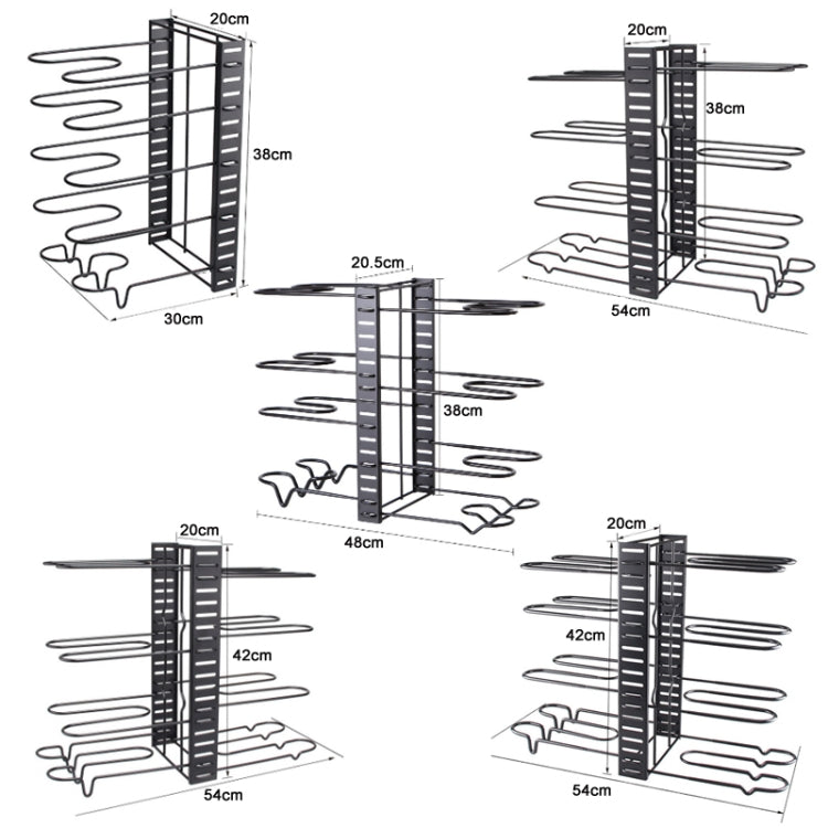 Kitchen Vertical Folding Detachable Pot Lid Holder, Specification: 8 Layers Dipping 4.5mm