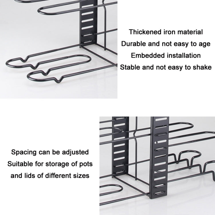 Kitchen Vertical Folding Detachable Pot Lid Holder, Specification: 8 Layers Dipping 5.0mm