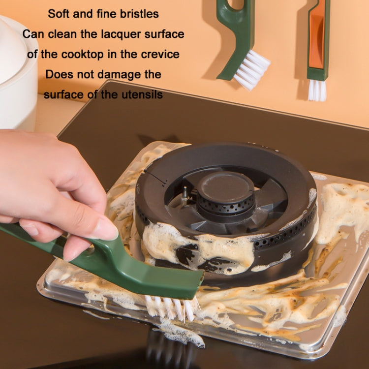 4 PCS/Set Multifunctional Crevice Cleaning Bristle Brush Set(Green)