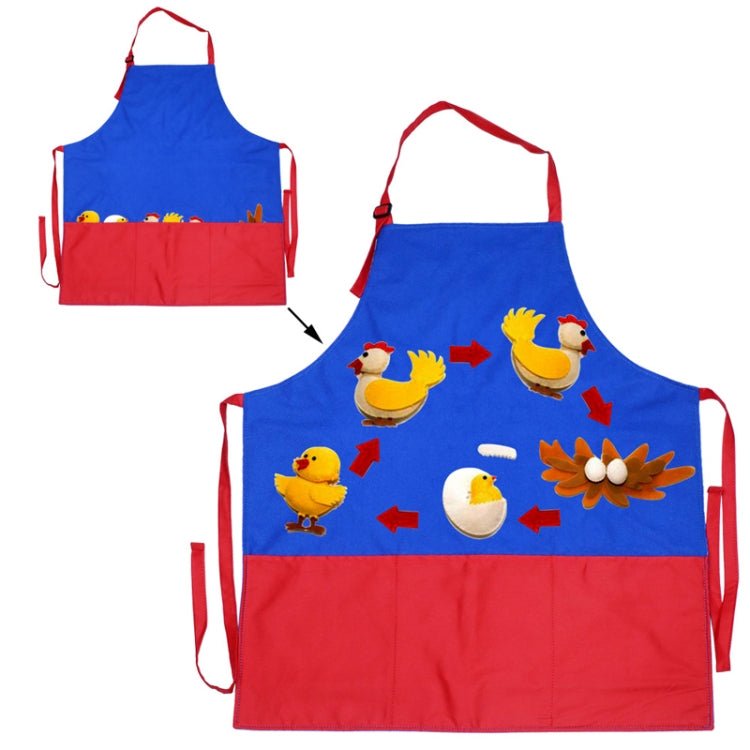 Felt Cloth Picture Book DIY Story Teaching Apron(Dark Blue)