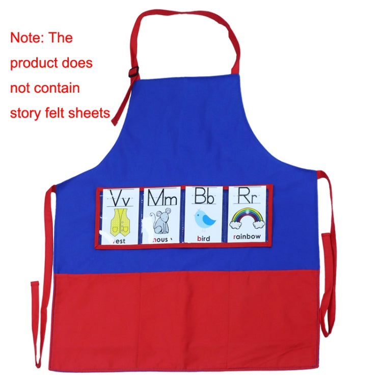 Felt Cloth Picture Book DIY Story Teaching Apron(Dark Blue)