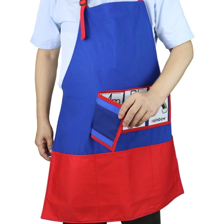 Felt Cloth Picture Book DIY Story Teaching Apron(Dark Blue)
