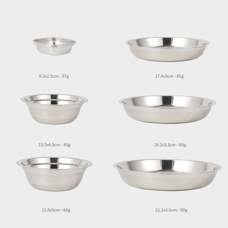 22 PCS / Set CLS Portable Stainless Steel Dinner Plate Outdoor Camping Cutlery