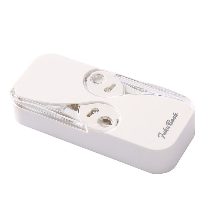 FukuBook Portable Mini Automatic Opening and Closing Floss Storage Box with Floss(White)