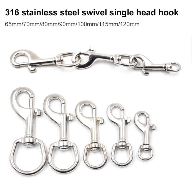 Stainless Steel Swivel Single Hook Pet Leash Hook, Specification: 70mm