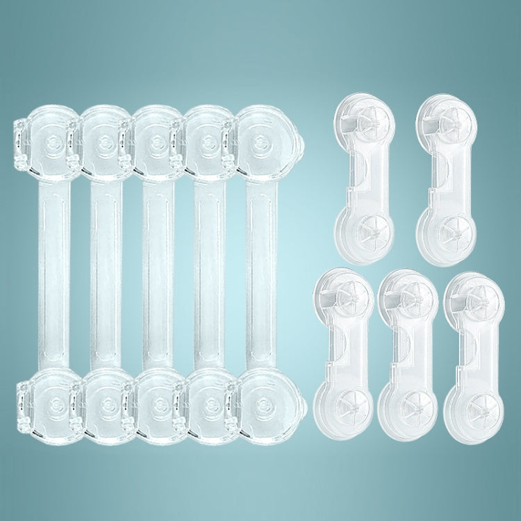 5 PCS Transparent +5 Pair Lock Children Drawer Anti-opening Cabinet Door Refrigerator Safety Lock