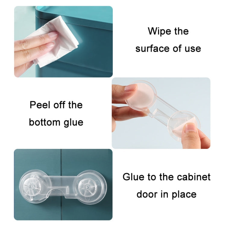 5 PCS Transparent +5 Pair Lock Children Drawer Anti-opening Cabinet Door Refrigerator Safety Lock