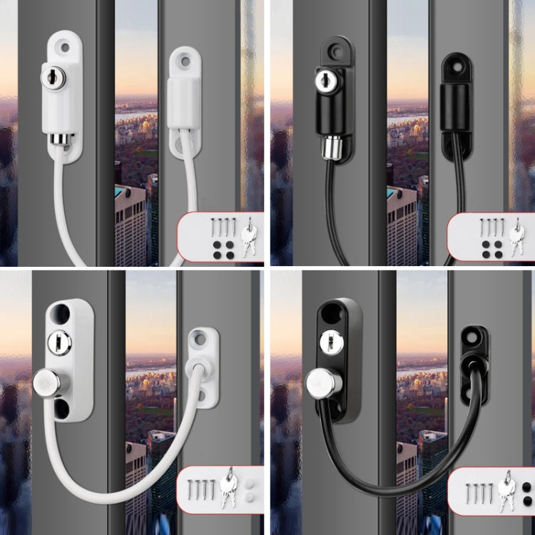 Children High-rise Anti-fall Safety Lock Window Push Limiter, Color: Black (Enhanced)