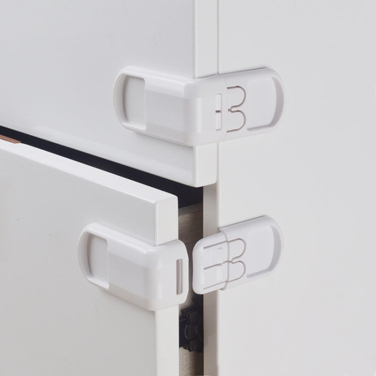 3 PCS Drawer Cabinet Door Child Safety Right Angle Lock(White)