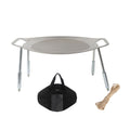 NOBANA Outdoor BBQ Pan Camping Stainless Steel Frying Pan, Style: BBQ Pan+Stand+Hemp Rope