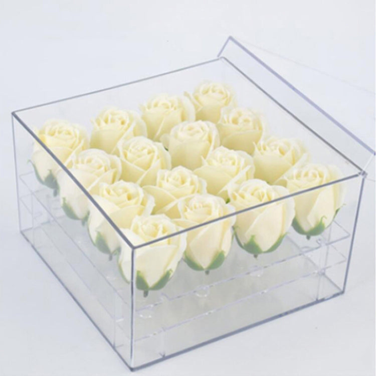 Square Transparent Acrylic Gift Box Flower Box, Specification: 16 Holes