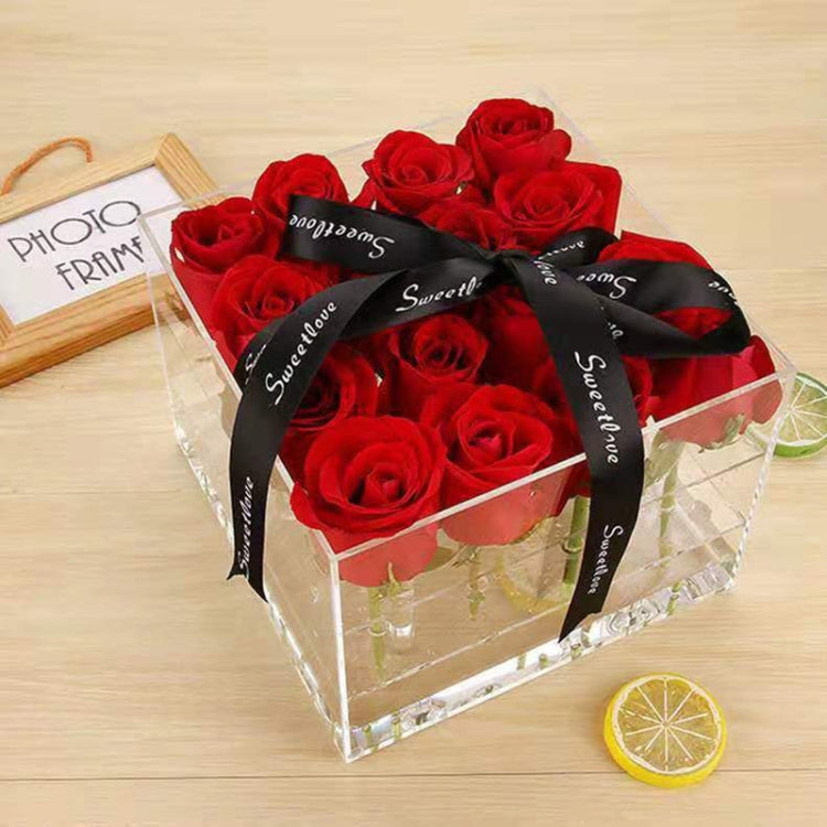 Square Transparent Acrylic Gift Box Flower Box, Specification: 16 Holes