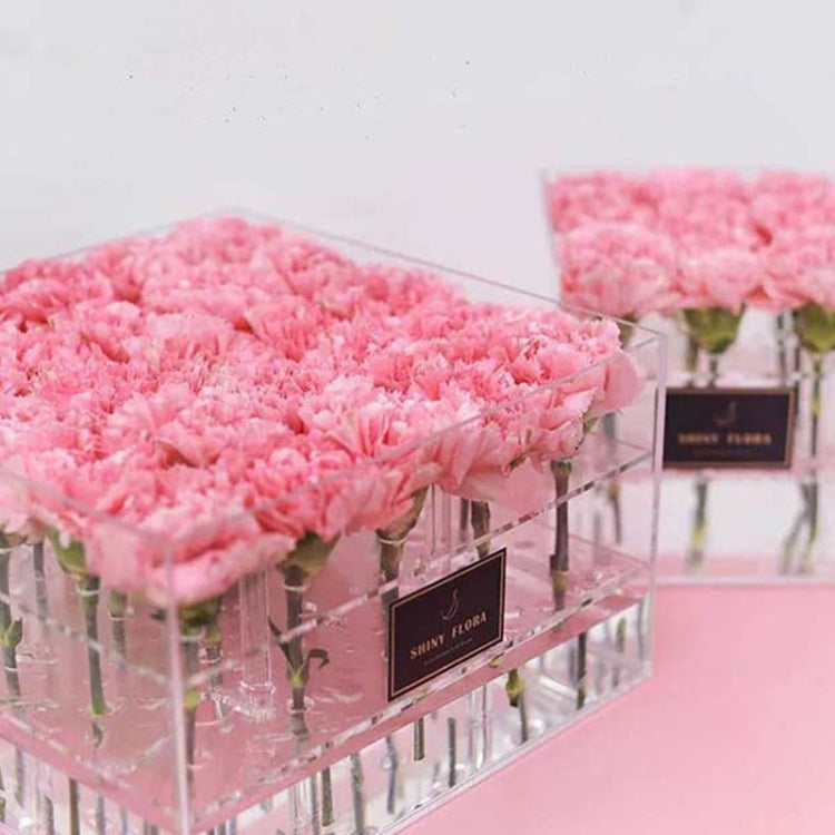 Square Transparent Acrylic Gift Box Flower Box, Specification: 25 Holes