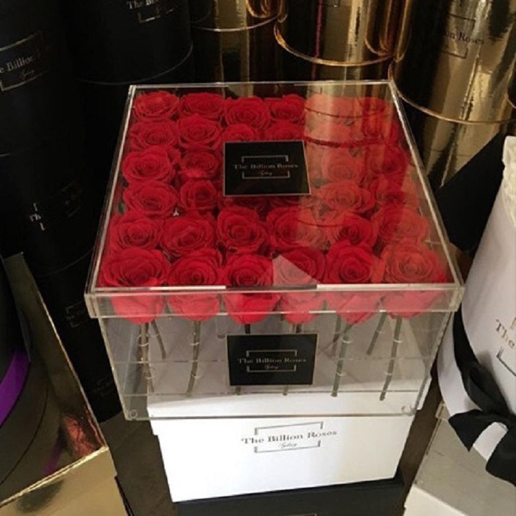 Square Transparent Acrylic Gift Box Flower Box, Specification: 36 Holes