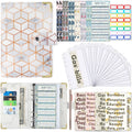 A6 PU Leather Color Printing Notebook Zipper Bag Loose-leaf Budget Binder(Phnom Penh Marbling)