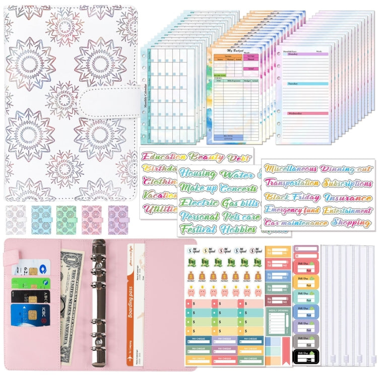 A6 Cash Budget Book Schedule Weekly Plan Monthly Plan Loose-leaf Notepad(White)