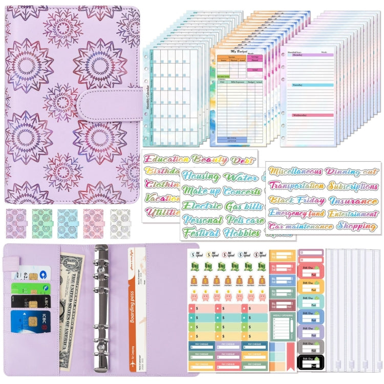 A6 Cash Budget Book Schedule Weekly Plan Monthly Plan Loose-leaf Notepad(Purple)