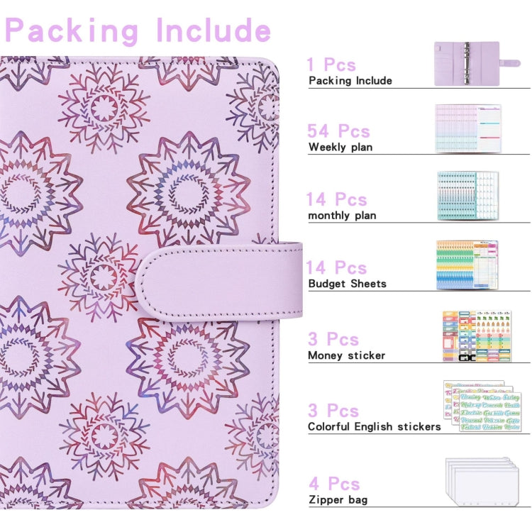 A6 Cash Budget Book Schedule Weekly Plan Monthly Plan Loose-leaf Notepad(Purple)