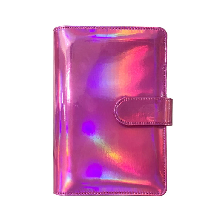 Laser Macaron Loose-leaf Notebook A6 Notepad Shell Without Inner Pages(Rose Red)