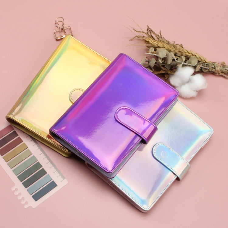 Laser Macaron Loose-leaf Notebook A6 Notepad Shell Without Inner Pages(Charming Purple)