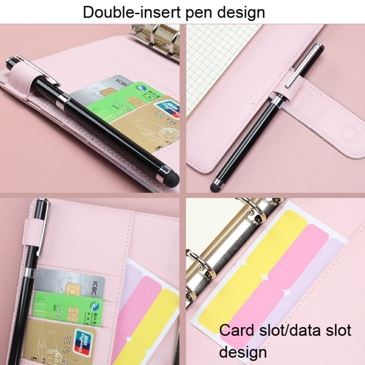 Laser Macaron Loose-leaf Notebook A6 Notepad Shell Without Inner Pages(Pink)