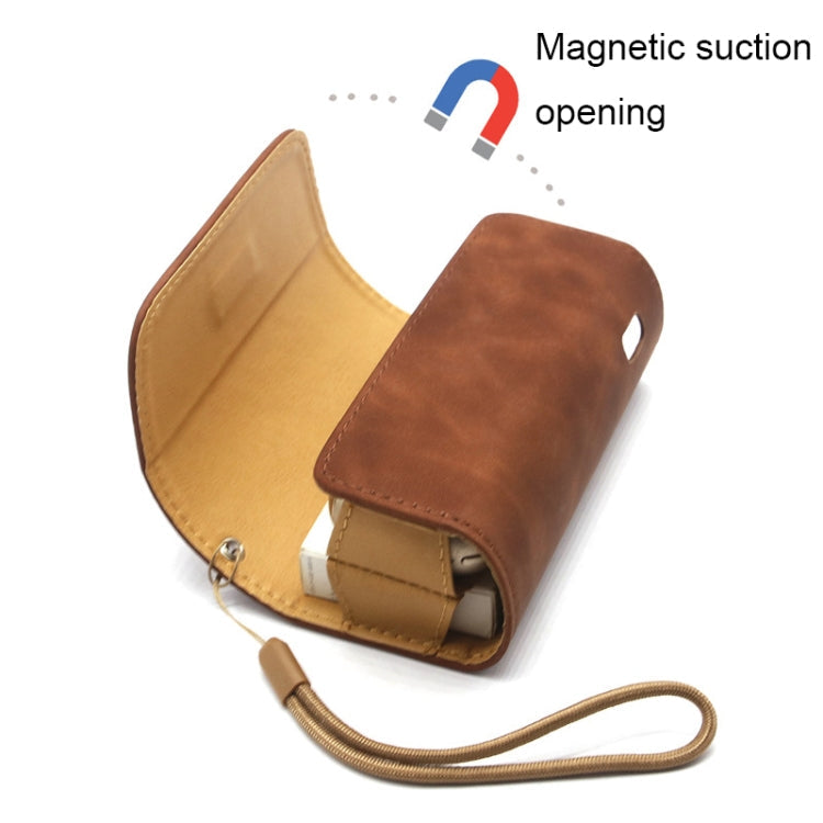 Leather Shockproof Electronic Cigarette Storage Protective Case For IQO 3.0(Brown)