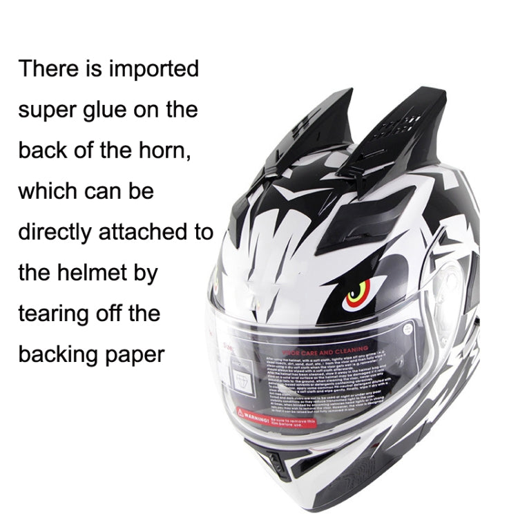 1 Pair Motorcycle Helmet  Horns Plastic Paste Decoration(Dumb Black)