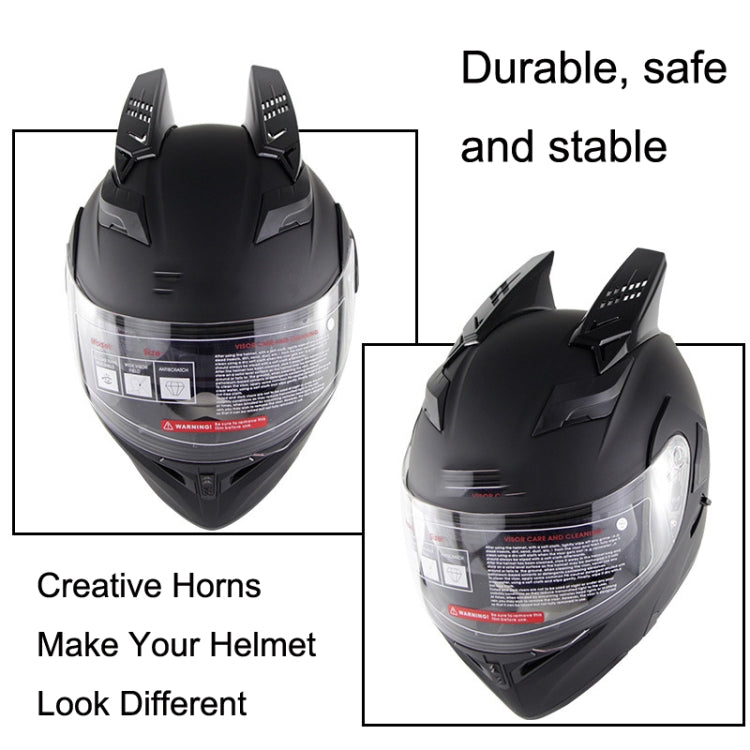 1 Pair Motorcycle Helmet  Horns Plastic Paste Decoration(Yellow)