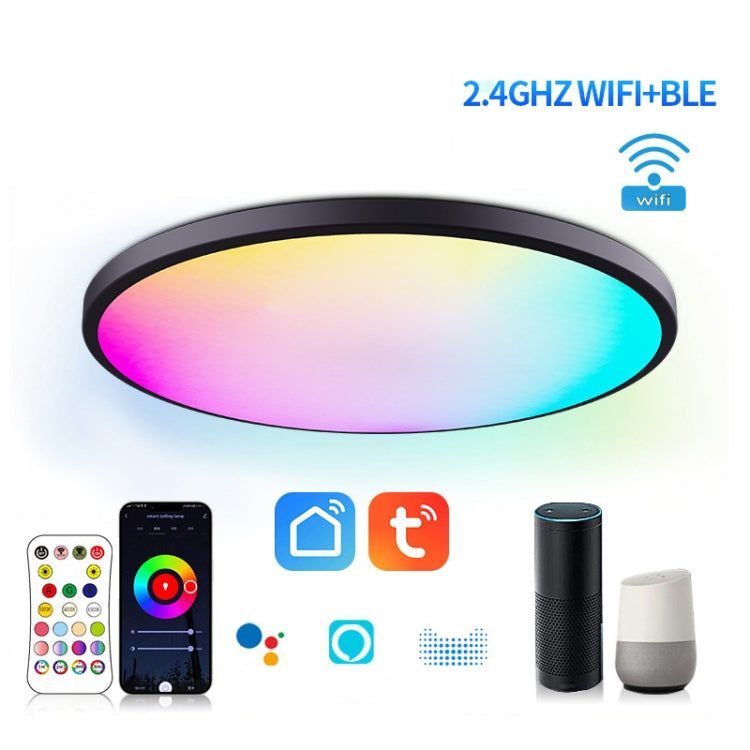 RGBCW Smart Graffiti App Voice Ceiling Light, Voltage: EU Standard 220V-240V(White Frame)