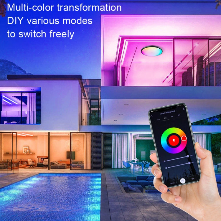 RGBCW Smart Graffiti App Voice Ceiling Light, Voltage: US Standard 110V-130V(White Frame)