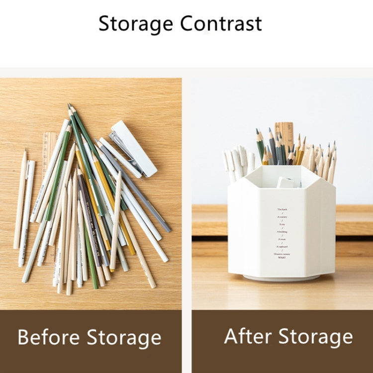 Large Capacity Desktop Storage Box Student Office Pen Bucket, Color: Non-rotating Transparent