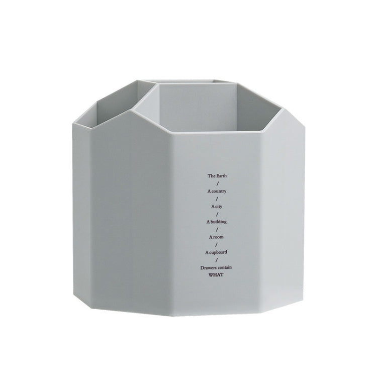 Large Capacity Desktop Storage Box Student Office Pen Bucket, Color: Non-rotating Gray