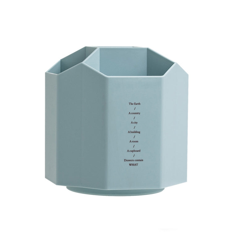Large Capacity Desktop Storage Box Student Office Pen Bucket, Color: Rotating Blue