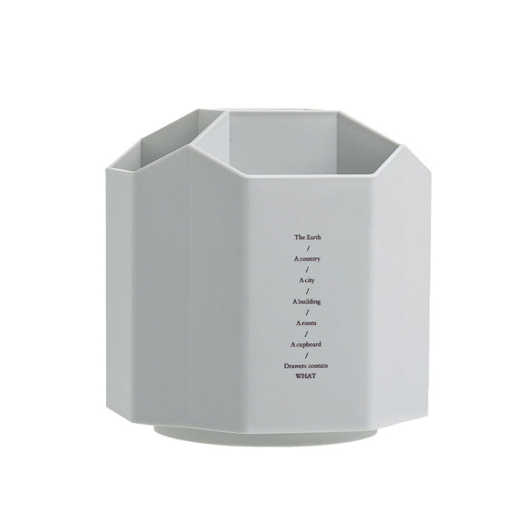 Large Capacity Desktop Storage Box Student Office Pen Bucket, Color: Rotating Gray
