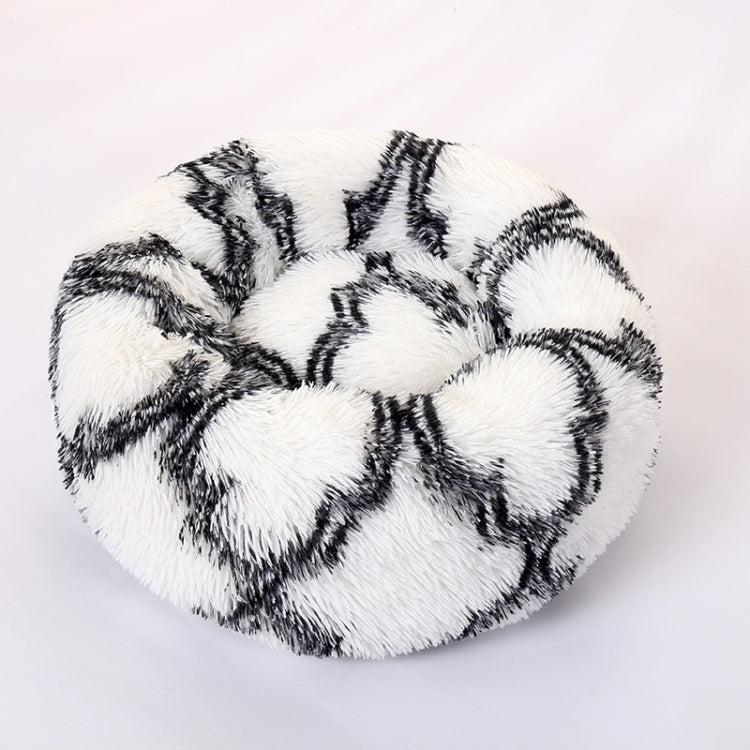 Long-haired Round Pet Kennel Warm Pet Bed, Specification: 40cm(Dark Gray)
