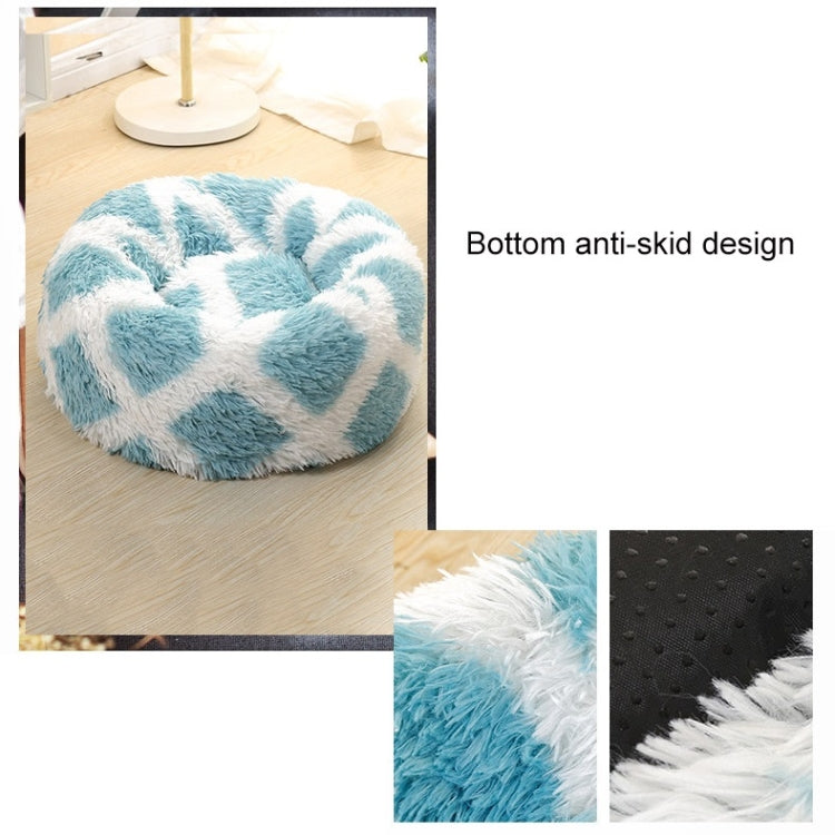 Long-haired Round Pet Kennel Warm Pet Bed, Specification: 40cm(Dark Gray)