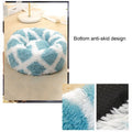 Long-haired Round Pet Kennel Warm Pet Bed, Specification: 50cm(Dark Blue)