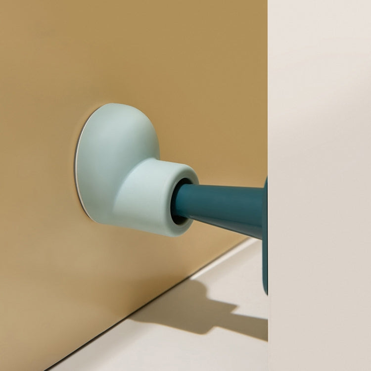 Round Toe Shoe Door Suction Home Silicone Anti-collision Door Blocker(Deep Blue+Light Blue)